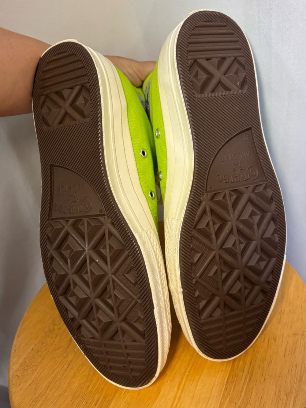 Converse x Comme des Garçons Play Neon Green High Top Sneakers 10W - Picture 10 of 10